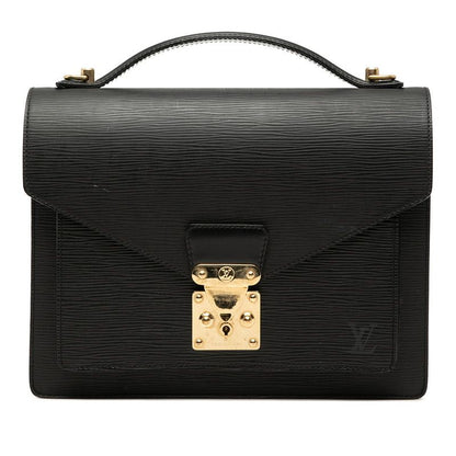 Louis Vuitton Epi Monceau Handbag Noir Black Leather