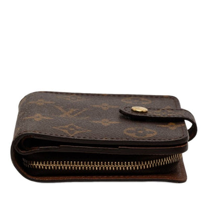 Louis Vuitton Monogram Compact Zip Bifold Wallet Brown Leather — view 3