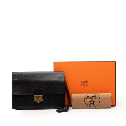 Hermes Pochette Jet Clutch Black Ardennes — view 8