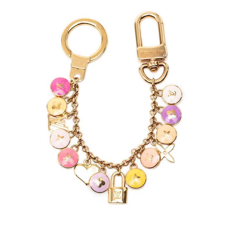 Louis Vuitton Porte Cles Chenne Pastille Key Holder Key Sling Bag Charm Gold
