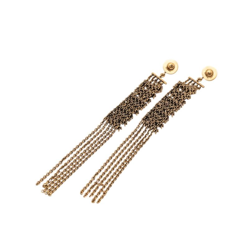 Dior Logo J'adior Earrings Gold Plated Line Stone — view 2