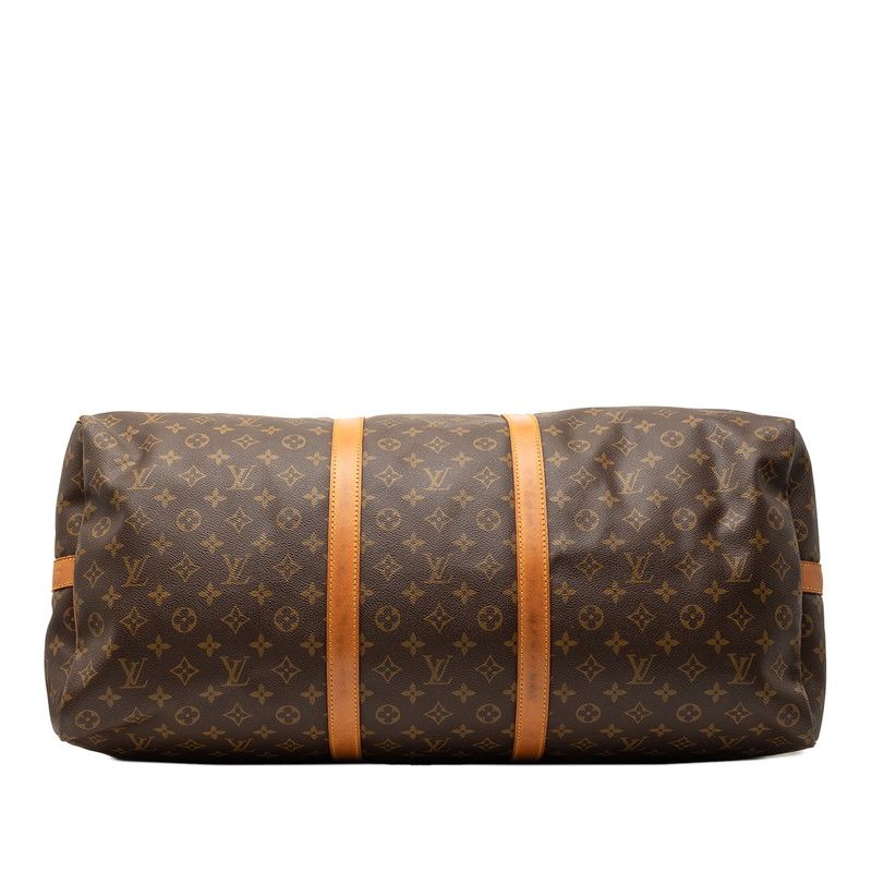 Louis Vuitton Monogram Keepall Bandouliere 60 Boston Bag 2-Way Brown Leather — view 3