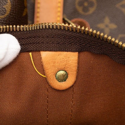 Louis Vuitton Monogram Keepall Bandouliere 60 Boston Bag 2-Way Brown Leather — view 6