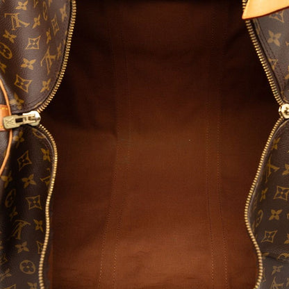 Louis Vuitton Monogram Keepall Bandouliere 60 Boston Bag 2-Way Brown Leather — view 4