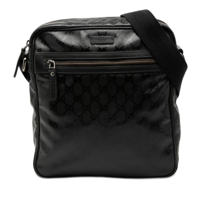 Gucci GG Supreme Crossbody Shoulder Bag Black Leather