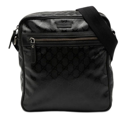 Gucci GG Supreme Crossbody Shoulder Bag Black Leather
