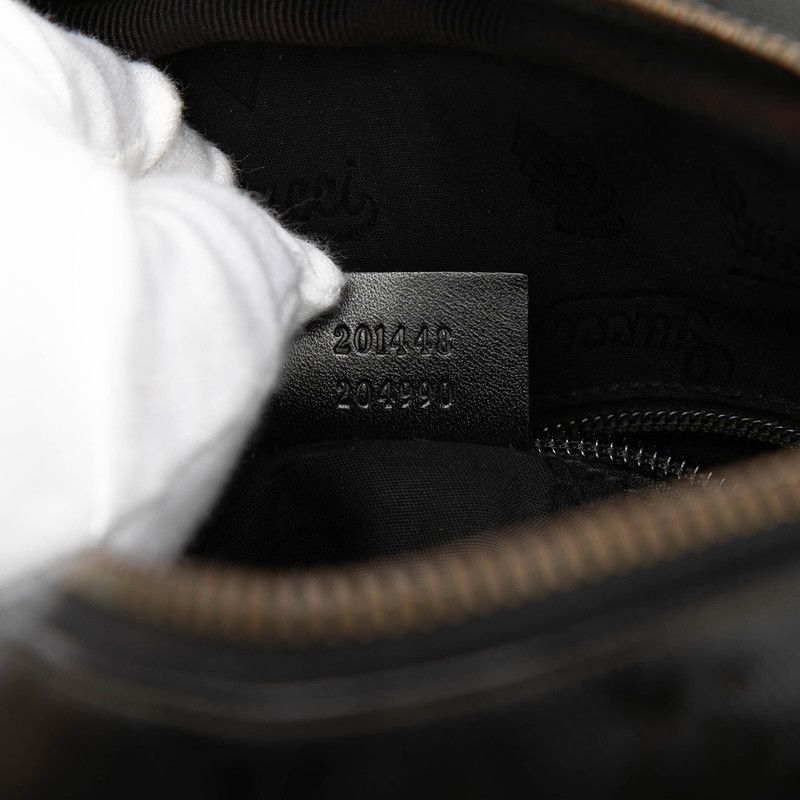 Gucci GG Supreme Crossbody Shoulder Bag Black Leather — view 7