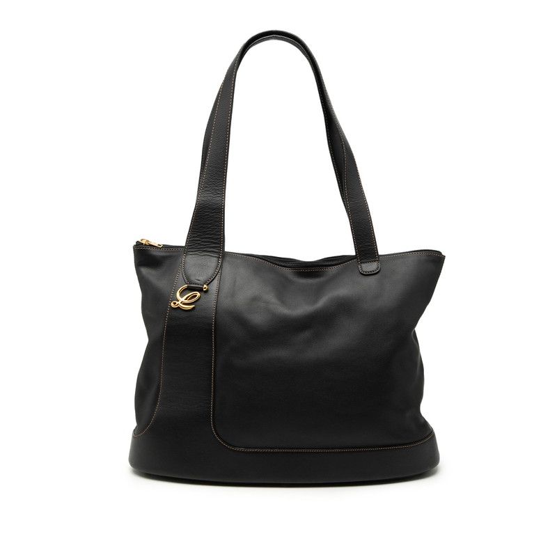 Loewe Tote Shoulder Bag Black Leather
