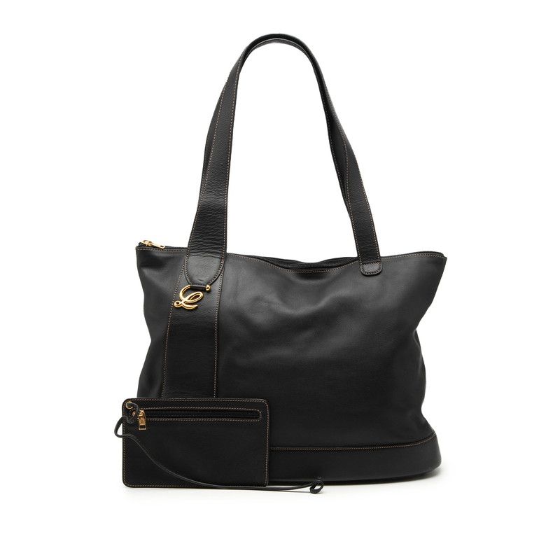 Loewe Tote Shoulder Bag Black Leather — view 6