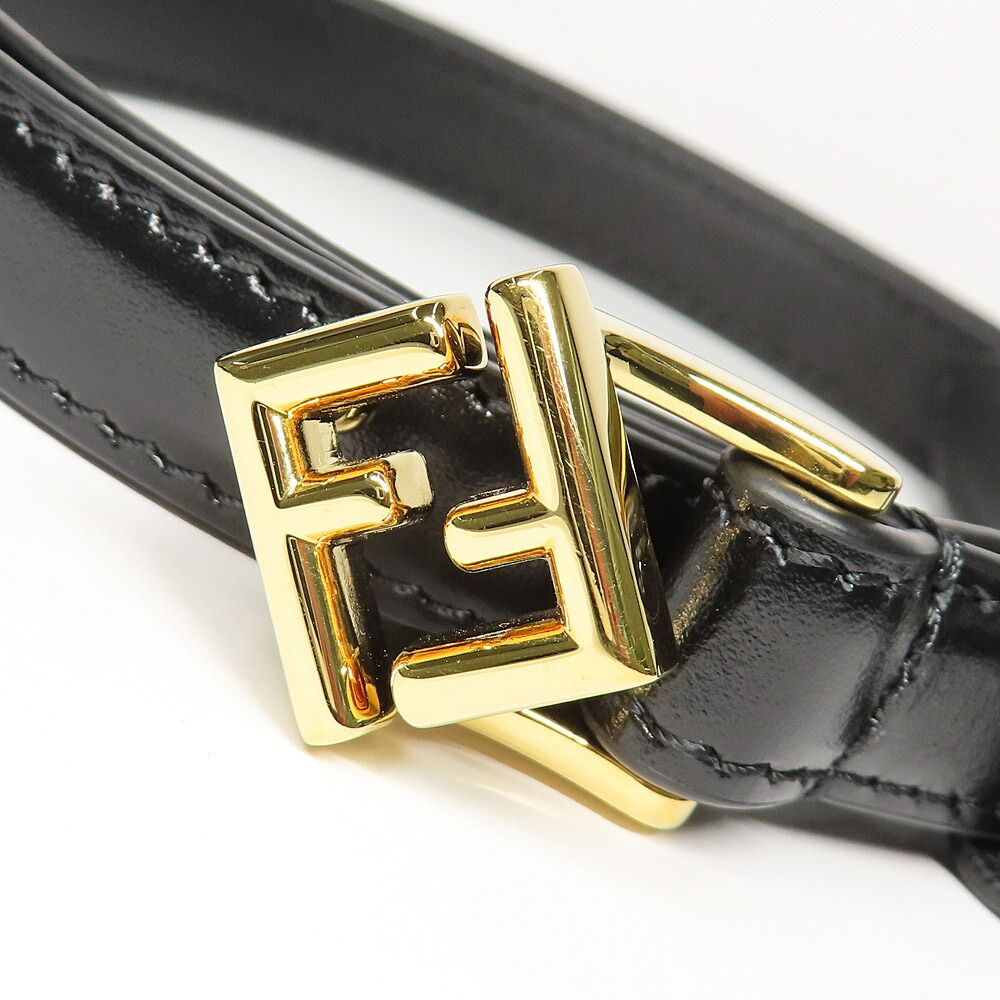 Fendi FF Diamond Belt 1.5 cm Black Cles — view 2