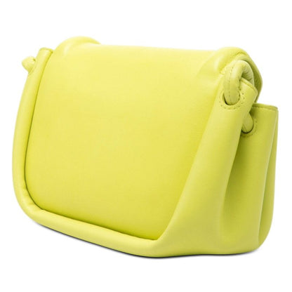 Bottega Veneta Beak Small Triangle Flap Shoulder Bag Neon Yellow Leather — view 2