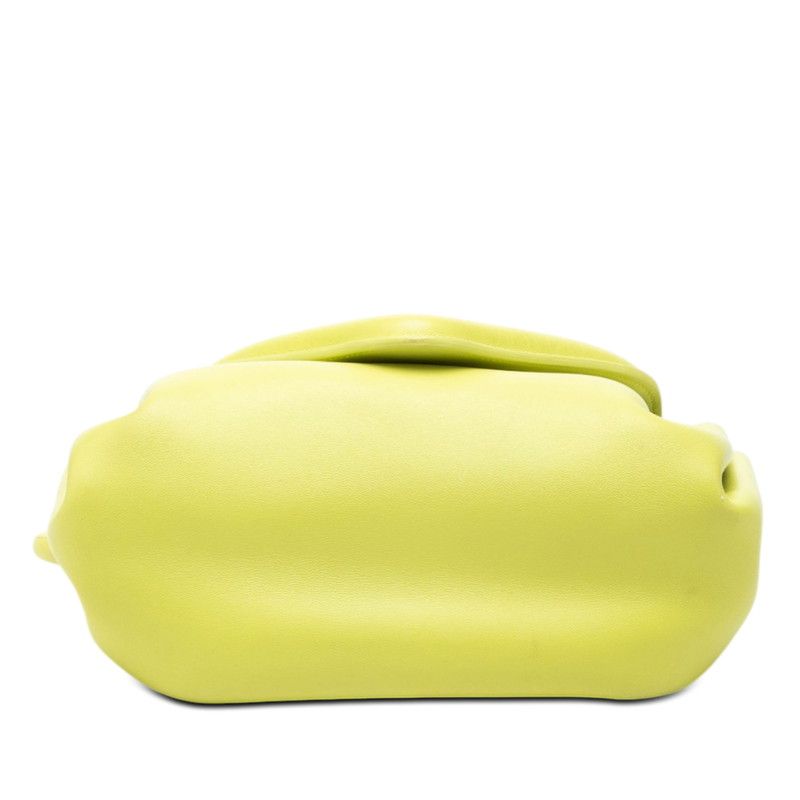 Bottega Veneta Beak Small Triangle Flap Shoulder Bag Neon Yellow Leather — view 3