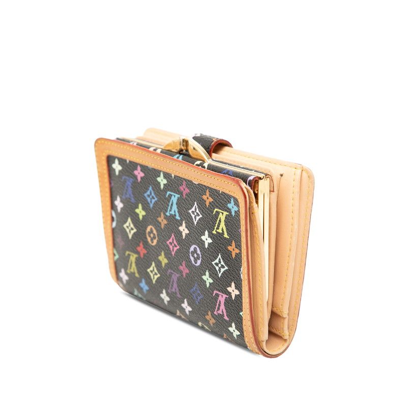 Louis Vuitton Monogram Multicolor Portefeuille Bifold Wallet Black Leather — view 2