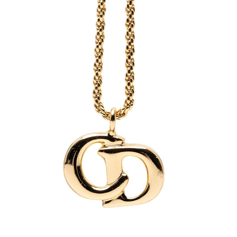 Dior CD Logo Necklace Gold Plated