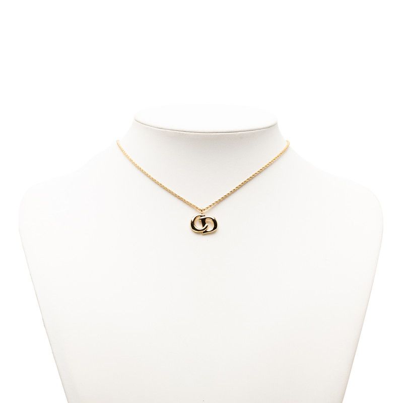 Dior CD Logo Necklace Gold Plated — view 6