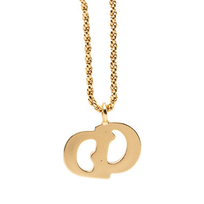 Dior CD Logo Necklace Gold Plated — view 2