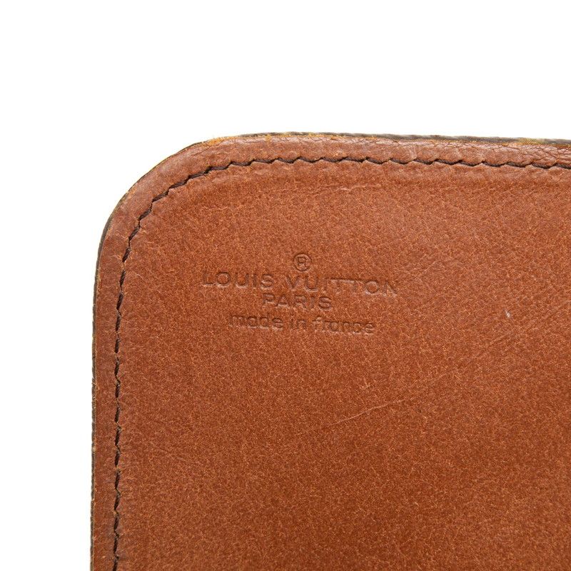 Louis Vuitton Monogram Cartouchiere MM Crossbody Shoulder Bag Brown Leather — view 6