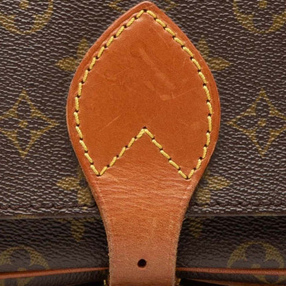 Louis Vuitton Monogram Cartouchiere MM Crossbody Shoulder Bag Brown Leather — view 4