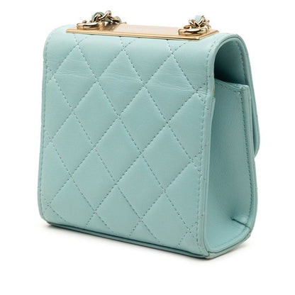 Chanel Trendy CC Logo Quilted Chain Shoulder Bag Light Blue Lambskin — view 2