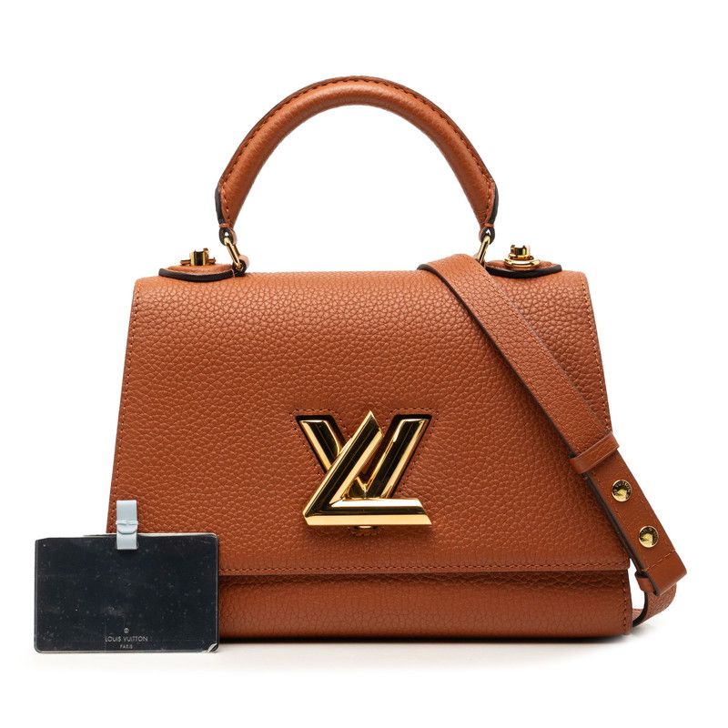 Louis Vuitton Twist One Handle PM Top Shoulder Bag 2-Way Caramel Brown Taurillon — view 6
