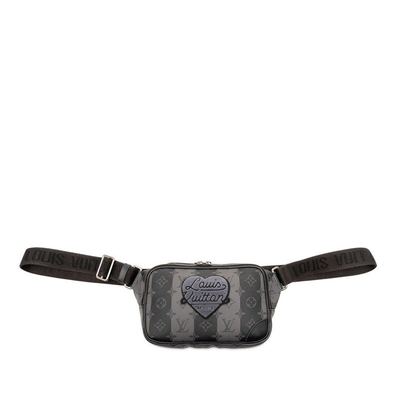Louis Vuitton Monogram Stripe Eclipse Modular Sling Belt Bag Cross Black Gray