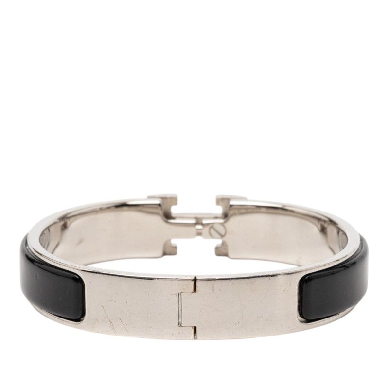 Hermes Click PM Bracelet Silver Black Metal Enamel — view 3
