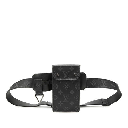 Louis Vuitton Monogram Eclipse Ceinture Utility 35 mm Waist Pouch Belt Bag 90