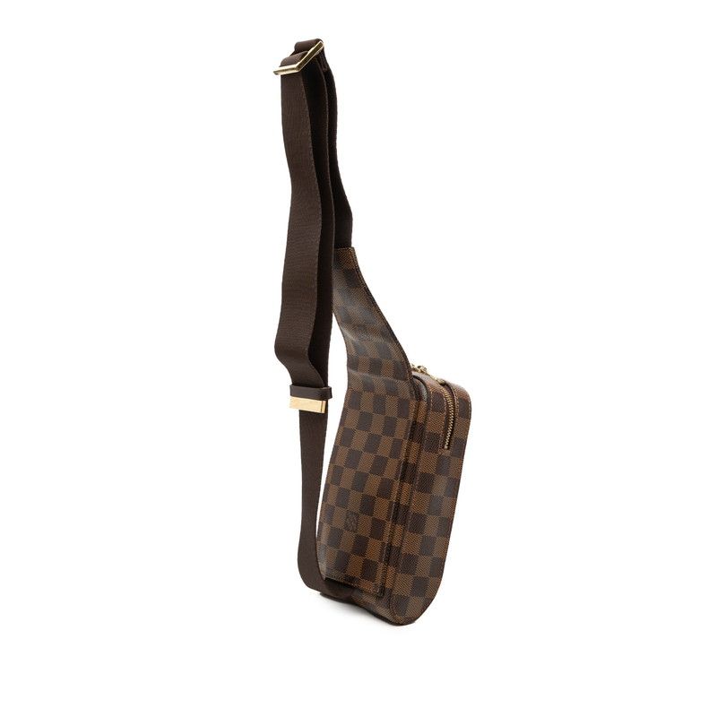 Louis Vuitton Damier Geronimos Shoulder Bag Brown Leather — view 2
