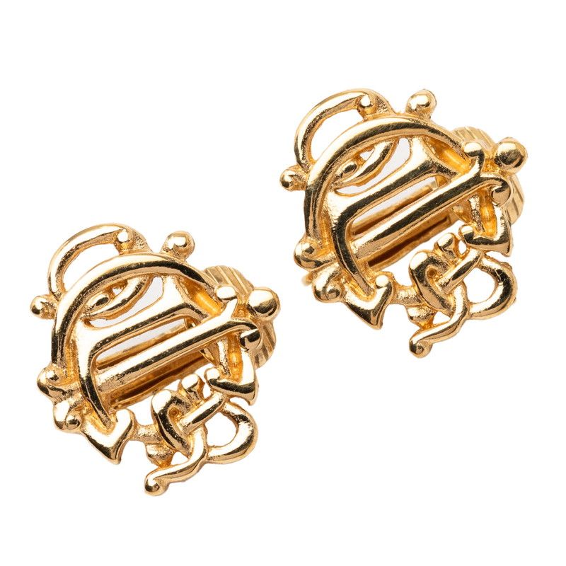 Dior Logo Earrings Gold Plated