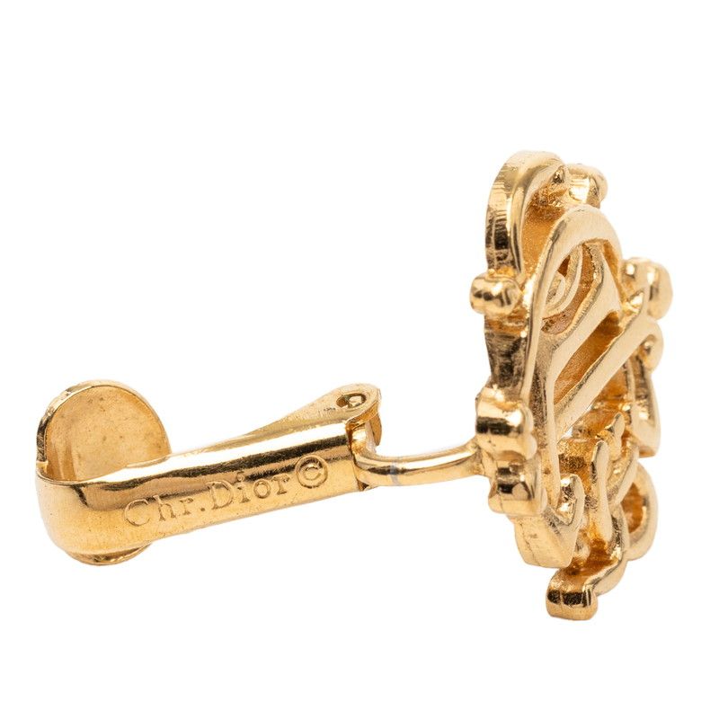 Dior Logo Earrings Gold Plated — view 3