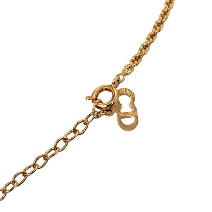 Dior Teardrop Logo Necklace Gold Plated Line Stone — view 4