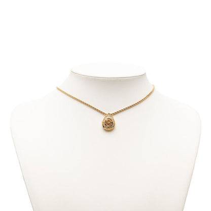 Dior Teardrop Logo Necklace Gold Plated Line Stone — view 6