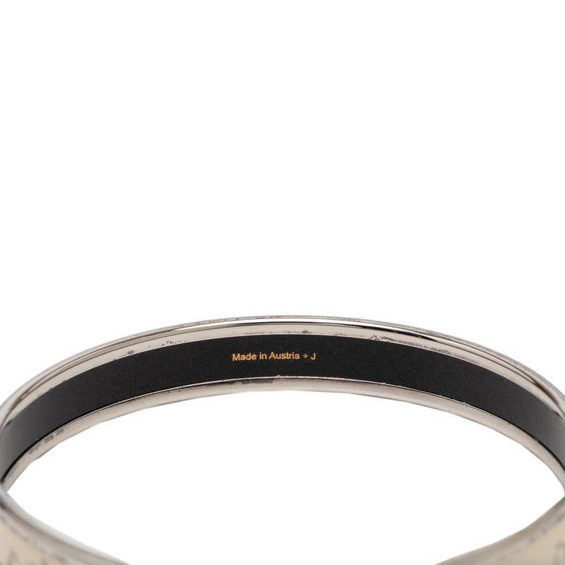 Hermes Enamel PM Bangle Silver Ivory Metal 1- Bracelet — view 5