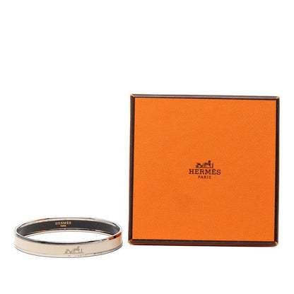 Hermes Enamel PM Bangle Silver Ivory Metal 1- Bracelet — view 6