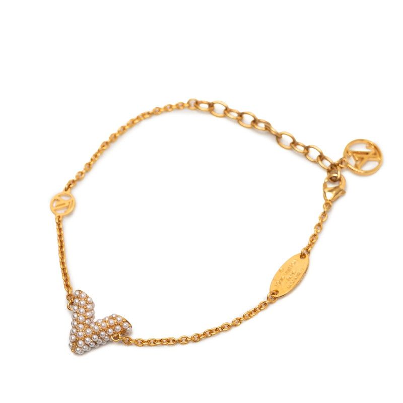 Louis Vuitton Bracelet Essential Lou Gold Plated Faux Pearl — view 2