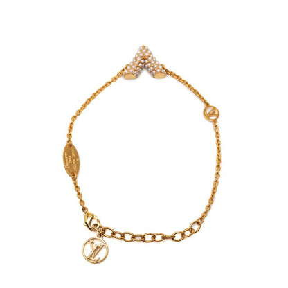 Louis Vuitton Bracelet Essential Lou Gold Plated Faux Pearl — view 3