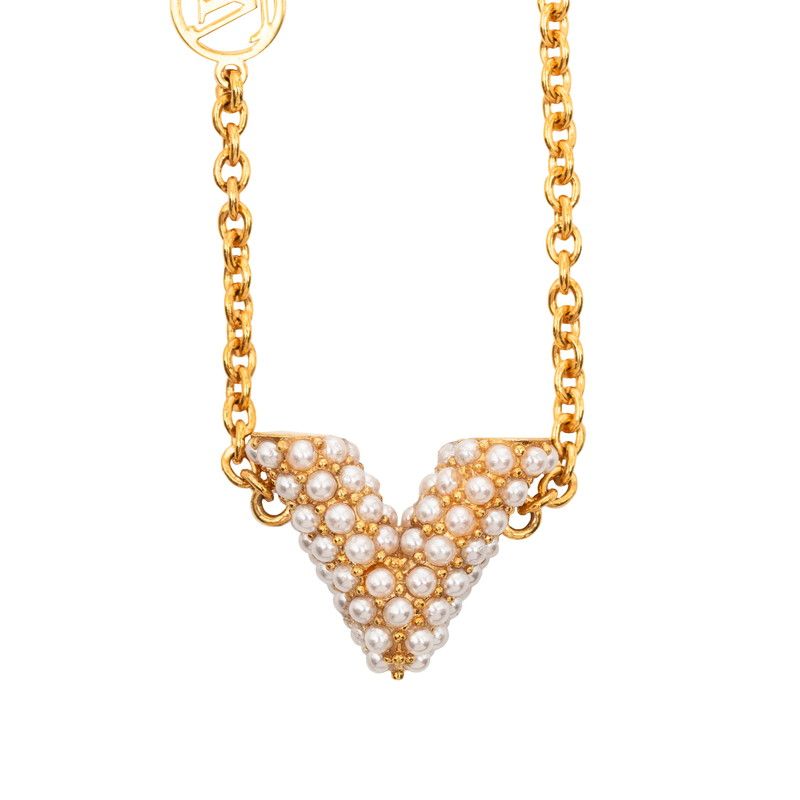 Louis Vuitton Bracelet Essential Lou Gold Plated Faux Pearl — view 4