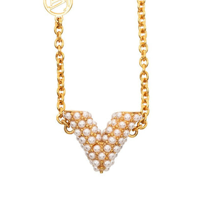 Louis Vuitton Bracelet Essential Lou Gold Plated Faux Pearl — view 4