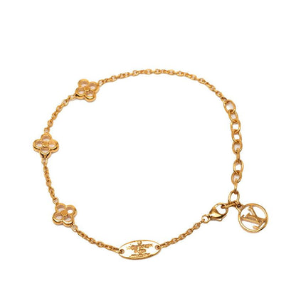 Louis Vuitton Monogram Flower Full LV Circle Bracelet Gold Plated