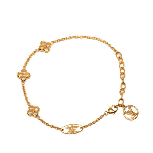 Louis Vuitton Monogram Flower Full LV Circle Bracelet Gold Plated