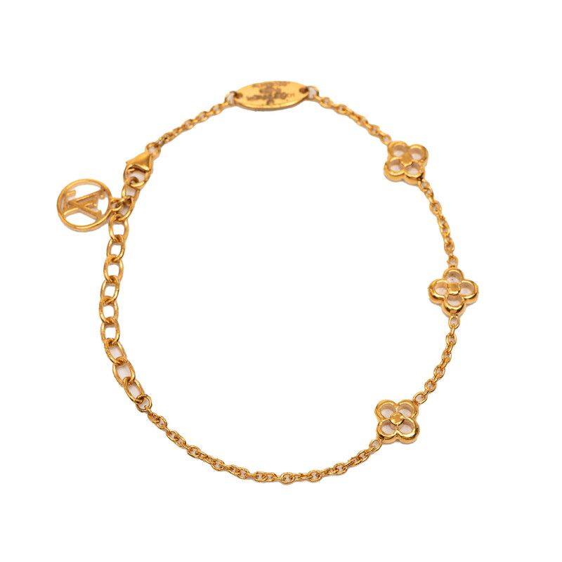 Louis Vuitton Monogram Flower Full LV Circle Bracelet Gold Plated — view 3
