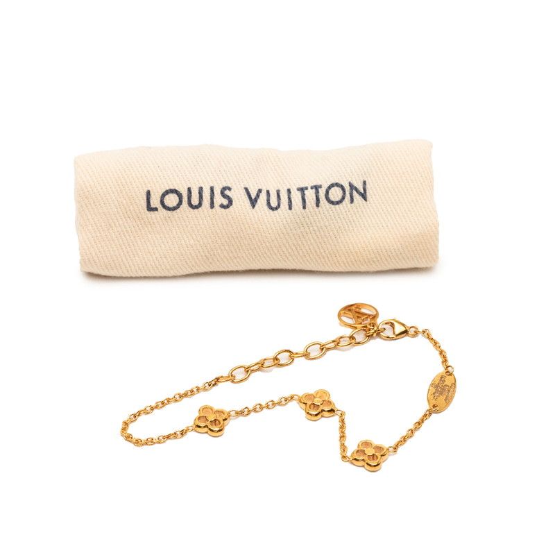 Louis Vuitton Monogram Flower Full LV Circle Bracelet Gold Plated — view 7