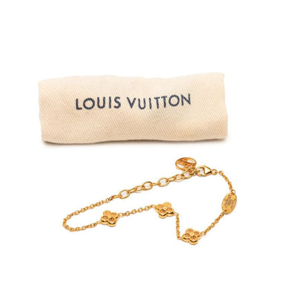 Louis Vuitton Monogram Flower Full LV Circle Bracelet Gold Plated — view 7