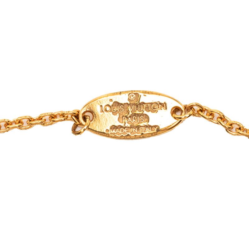 Louis Vuitton Monogram Flower Full LV Circle Bracelet Gold Plated — view 4