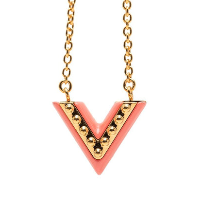 Louis Vuitton Essential Necklace Gold Pink Plated