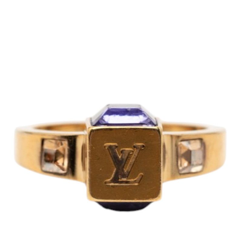 Louis Vuitton Bag Gambling Ring M Gold Purple Plated Swarovski