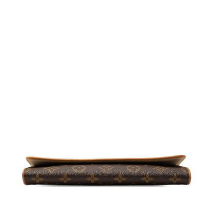 Louis Vuitton Monogram Pochette Twin GM Crossbody Shoulder Bag Brown Leather — view 3