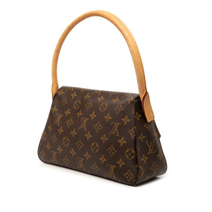 Louis Vuitton Monogram Mini Looping Shoulder Bag Brown Leather — view 2