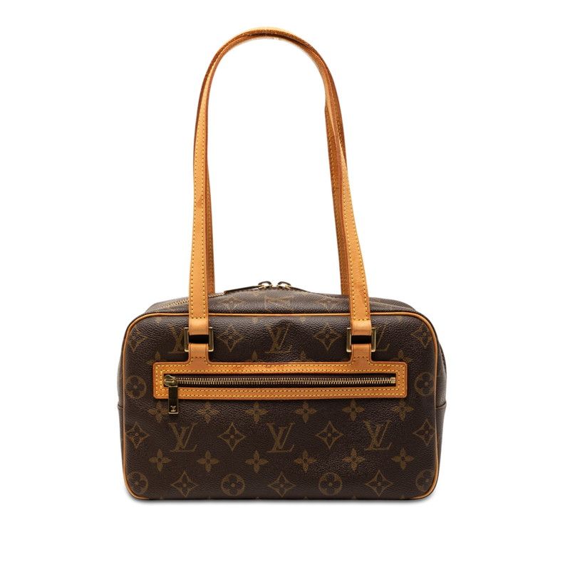 Louis Vuitton Monogram Cite MM Shoulder Bag Brown Leather