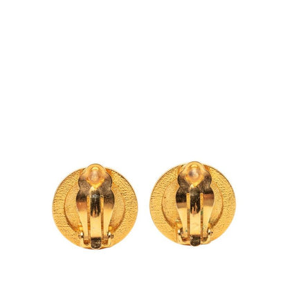 Chanel Vintage Coin Motif Earrings Gold Plated — view 2